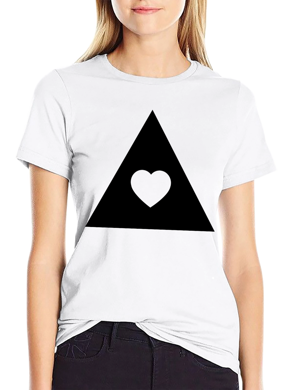 Black Triangle Heart Tee