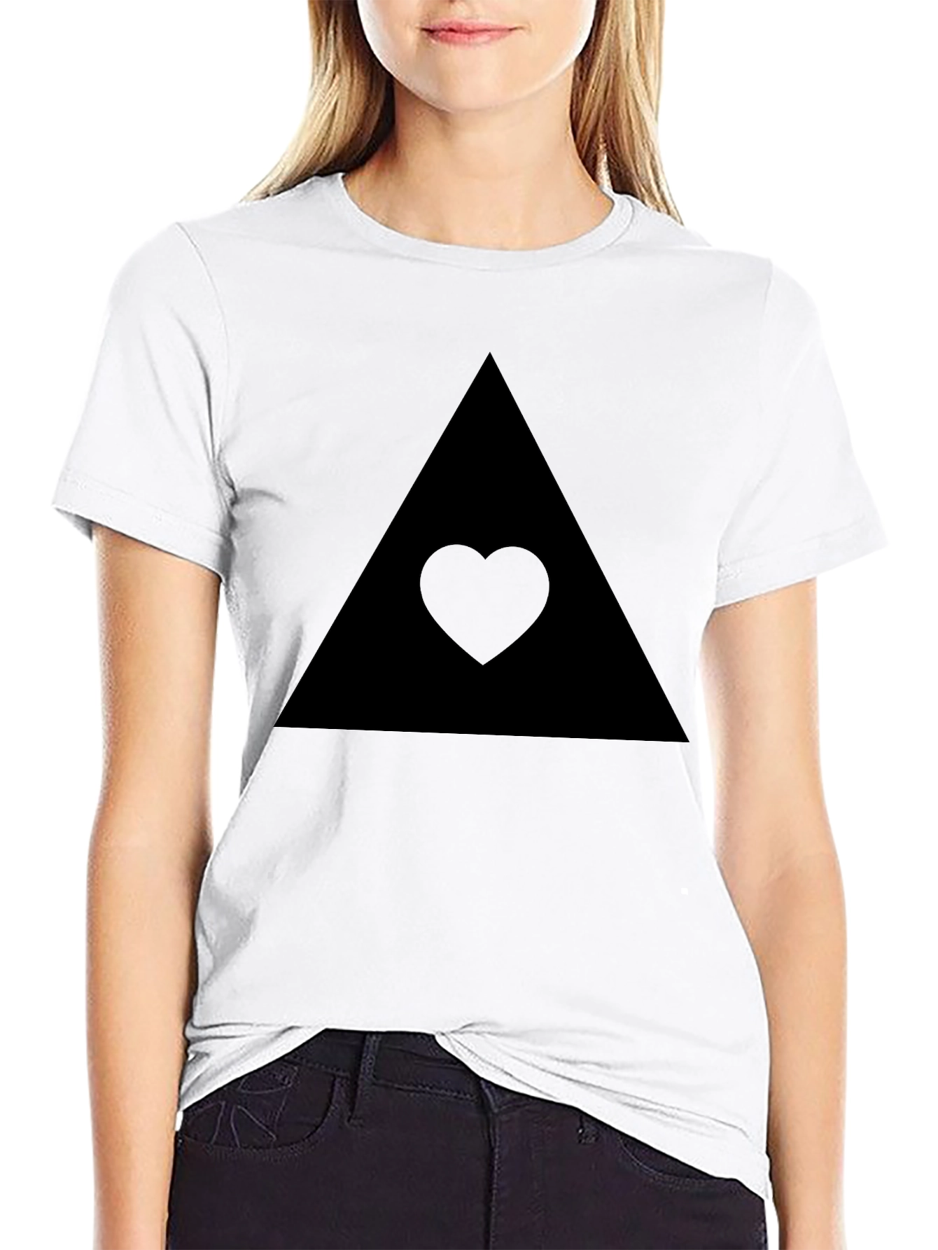 Black Triangle Heart Tee