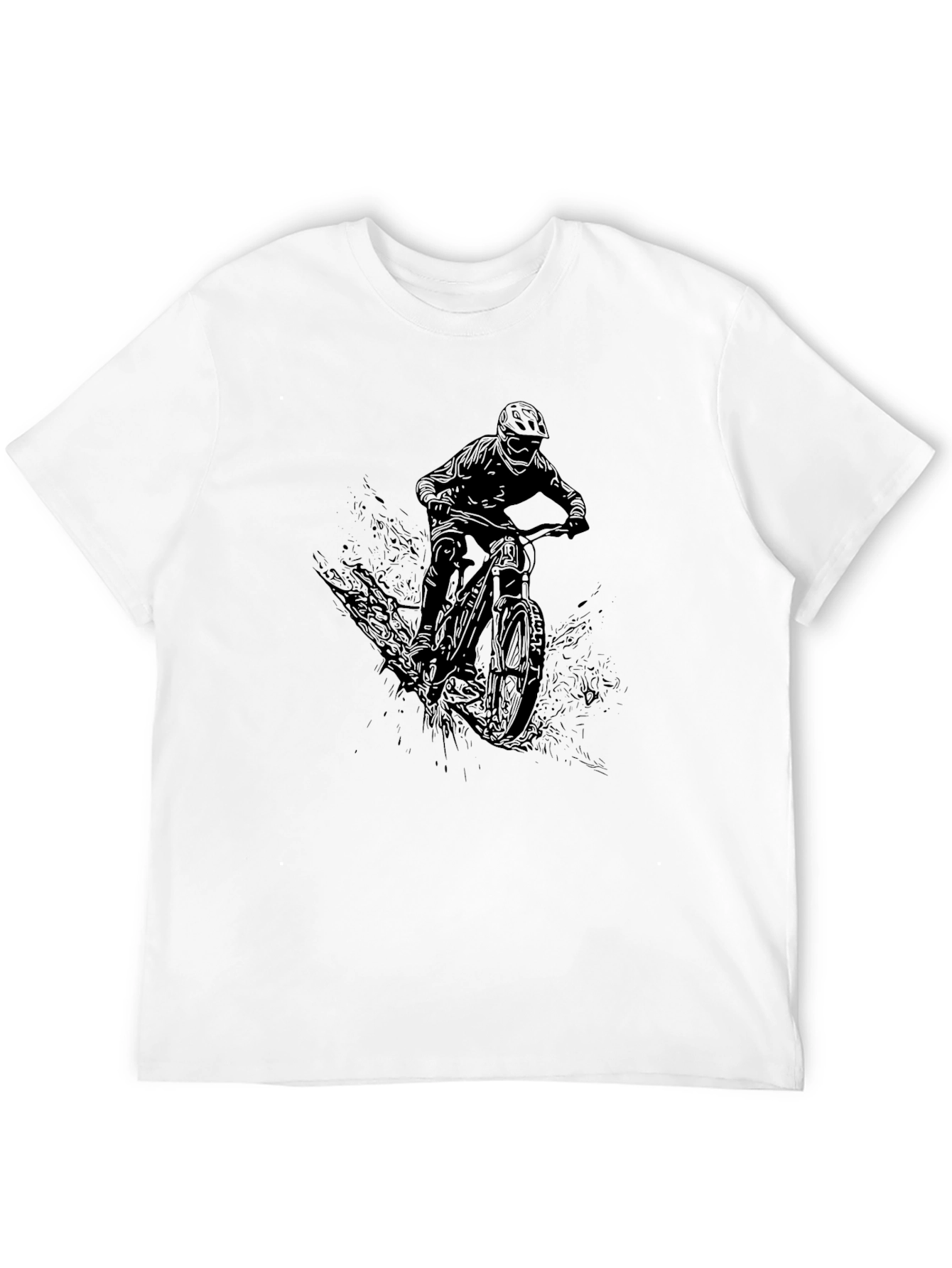 Mountain Bike Rider Graphic Tee - Black