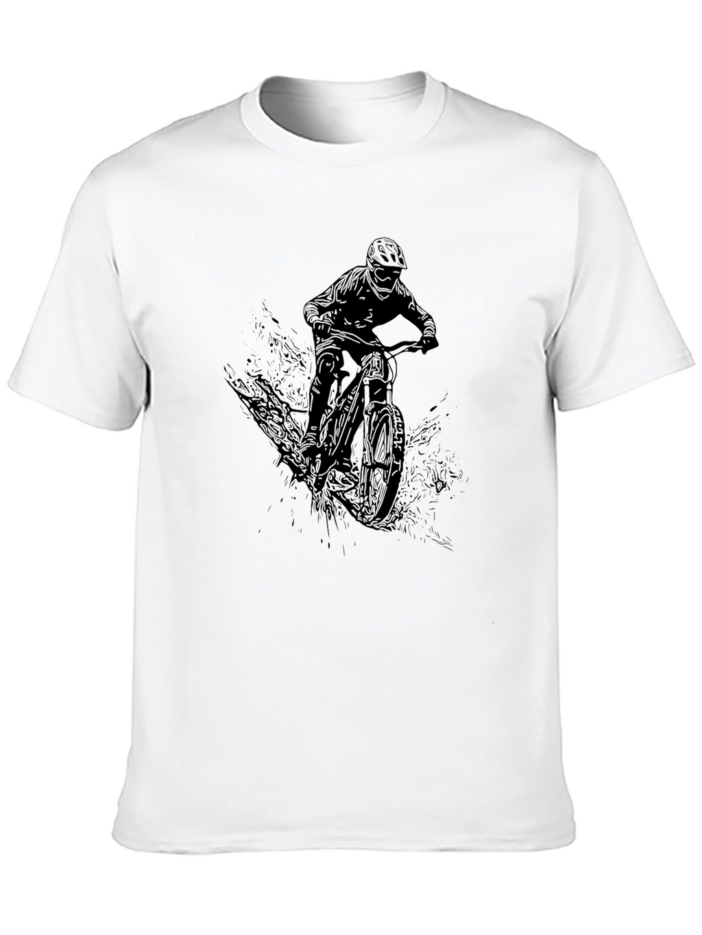 Mountain Bike Rider Graphic Tee - Black