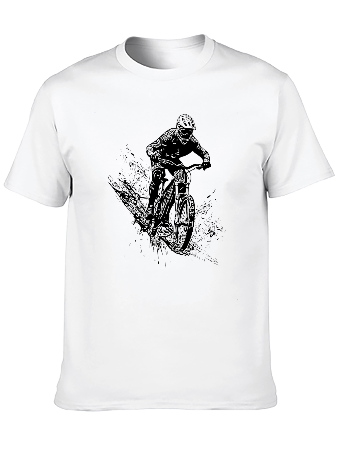 Mountain Bike Rider Graphic Tee - Black