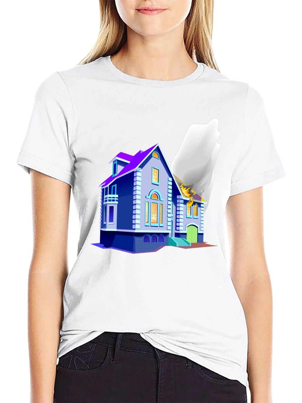 Whimsical House Graphic T-Shirt - Unique Design