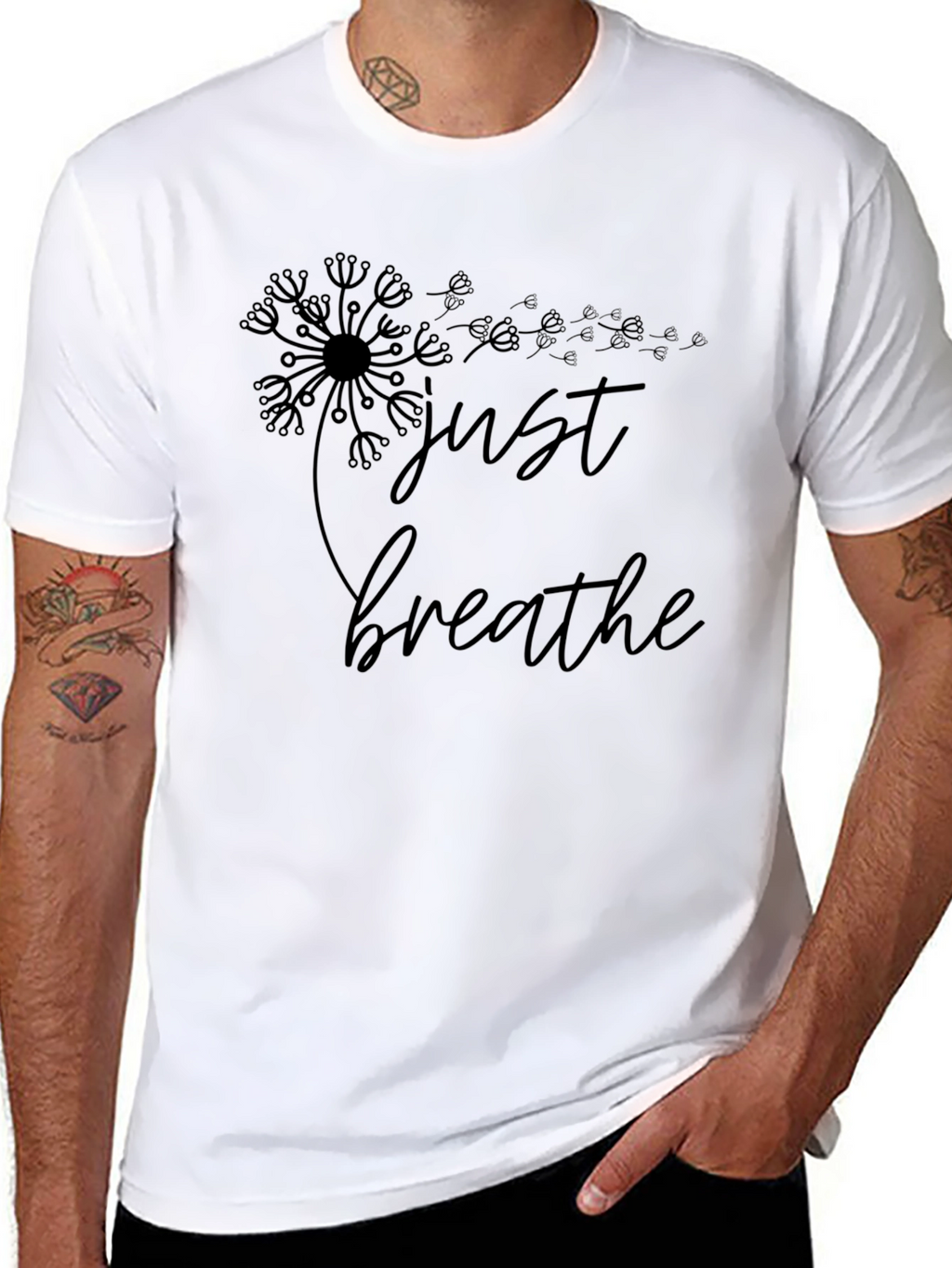 Just Breathe Black Graphic Tee