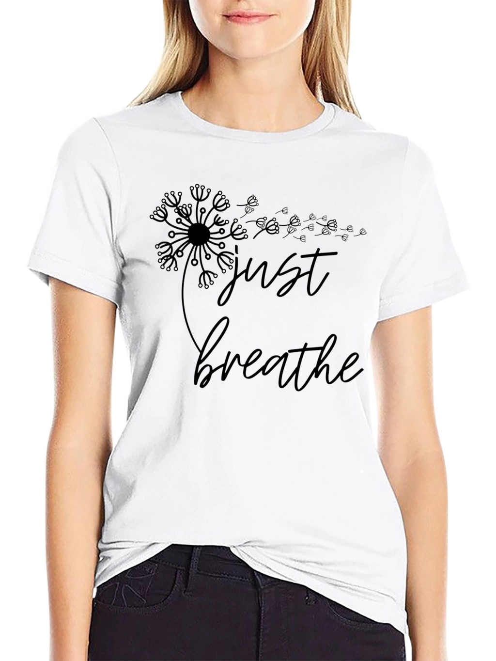 Just Breathe Black Graphic Tee