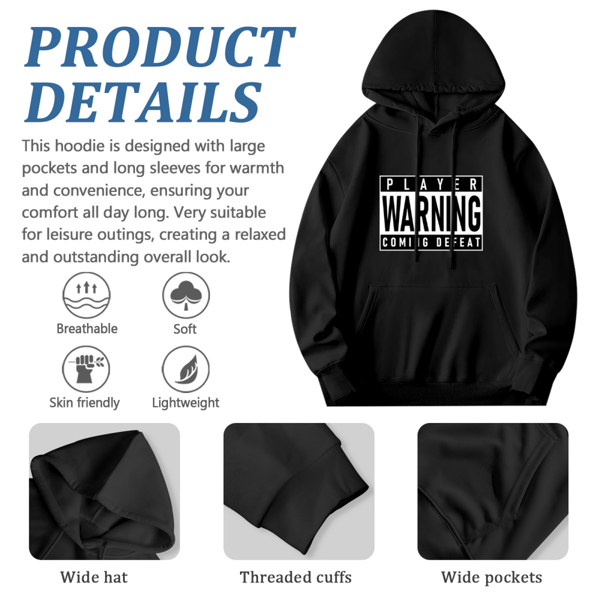 Statement Piece Hoodie - Bold Design Pullover #0550
