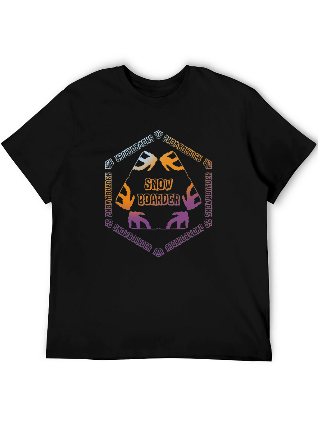 Snowboarder Graphic Tee - Black Cotton Blend