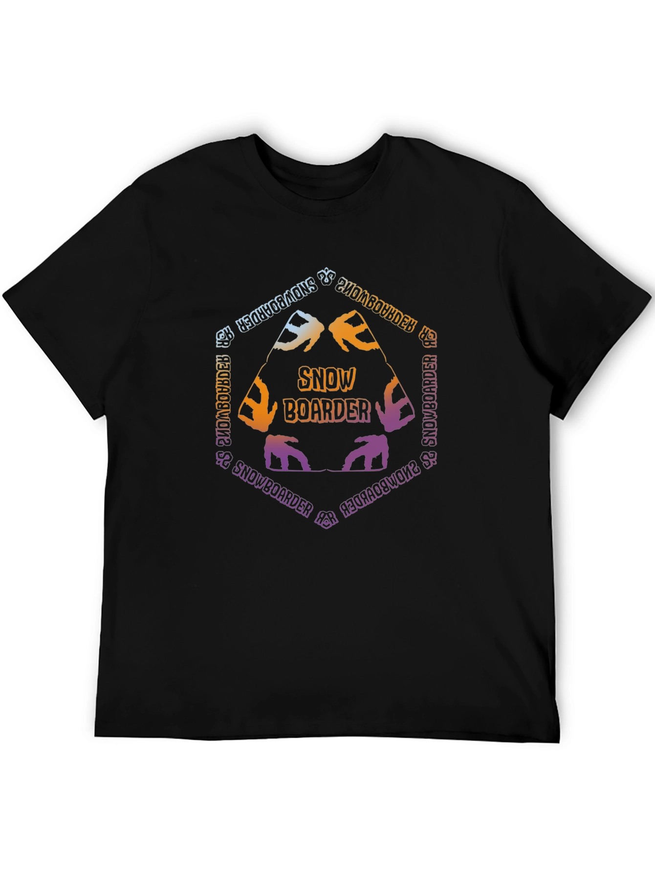 Snowboarder Graphic Tee - Black Cotton Blend