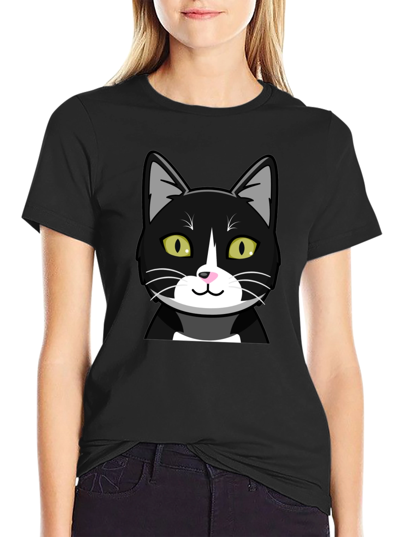 Black Cat Graphic T-Shirt - Mens Crew Neck Tee