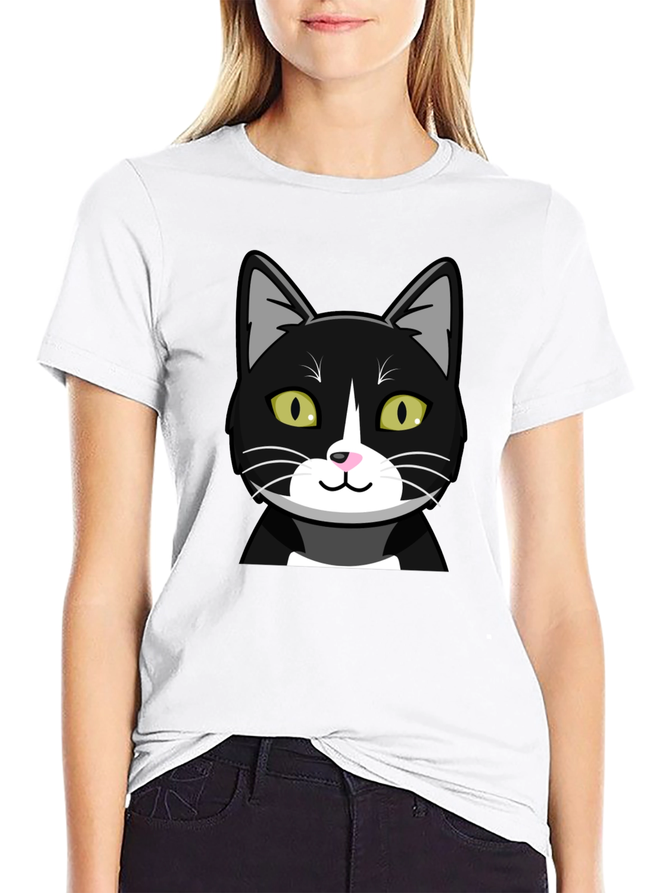 Black Cat Graphic T-Shirt - Mens Crew Neck Tee