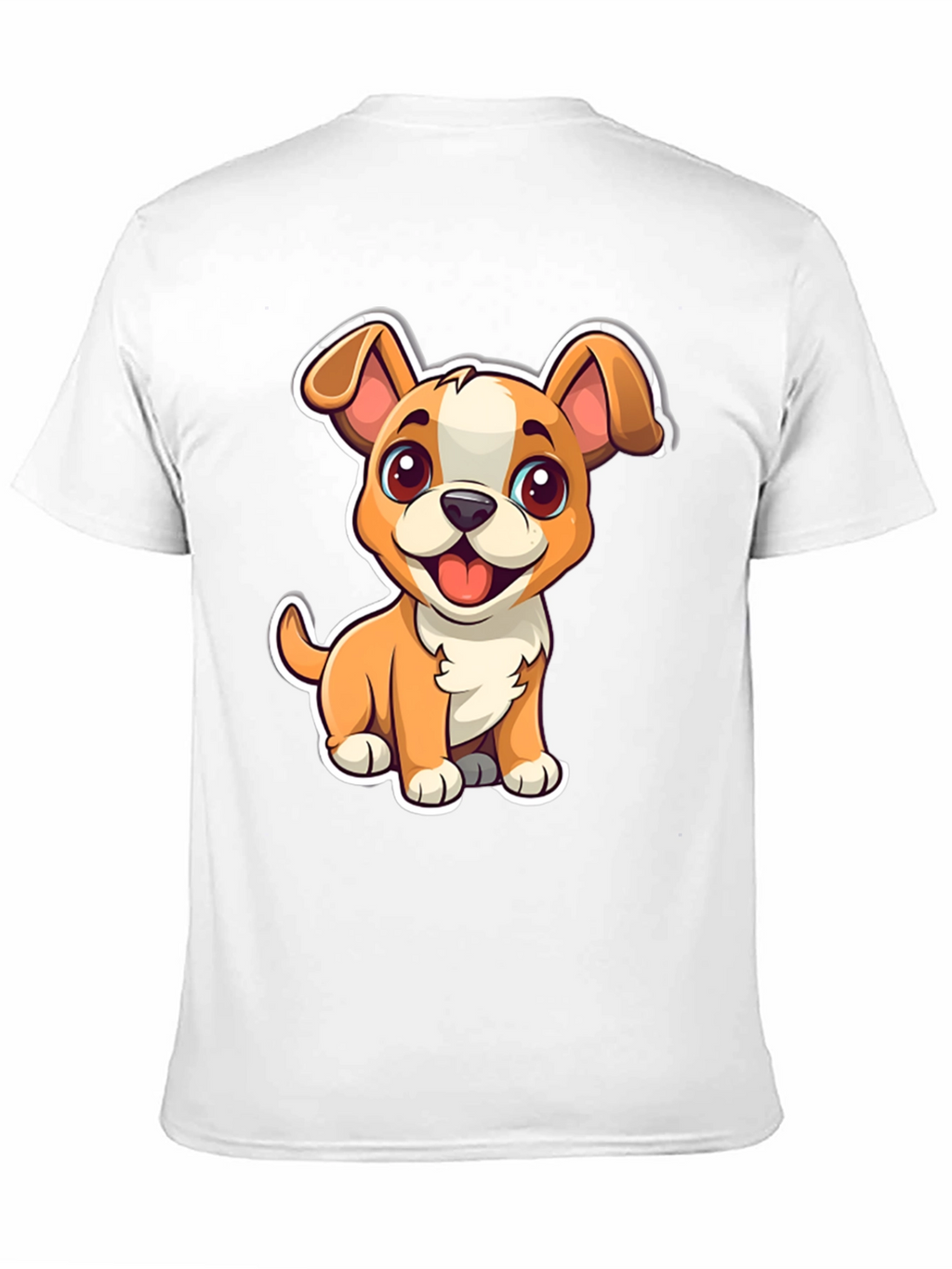 Cute Cartoon Dog Graphic Tee - Black Unisex T-Shirt