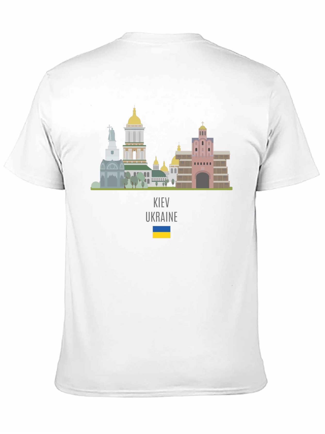 Kyiv Ukraine Skyline T-Shirt Black Crew Neck