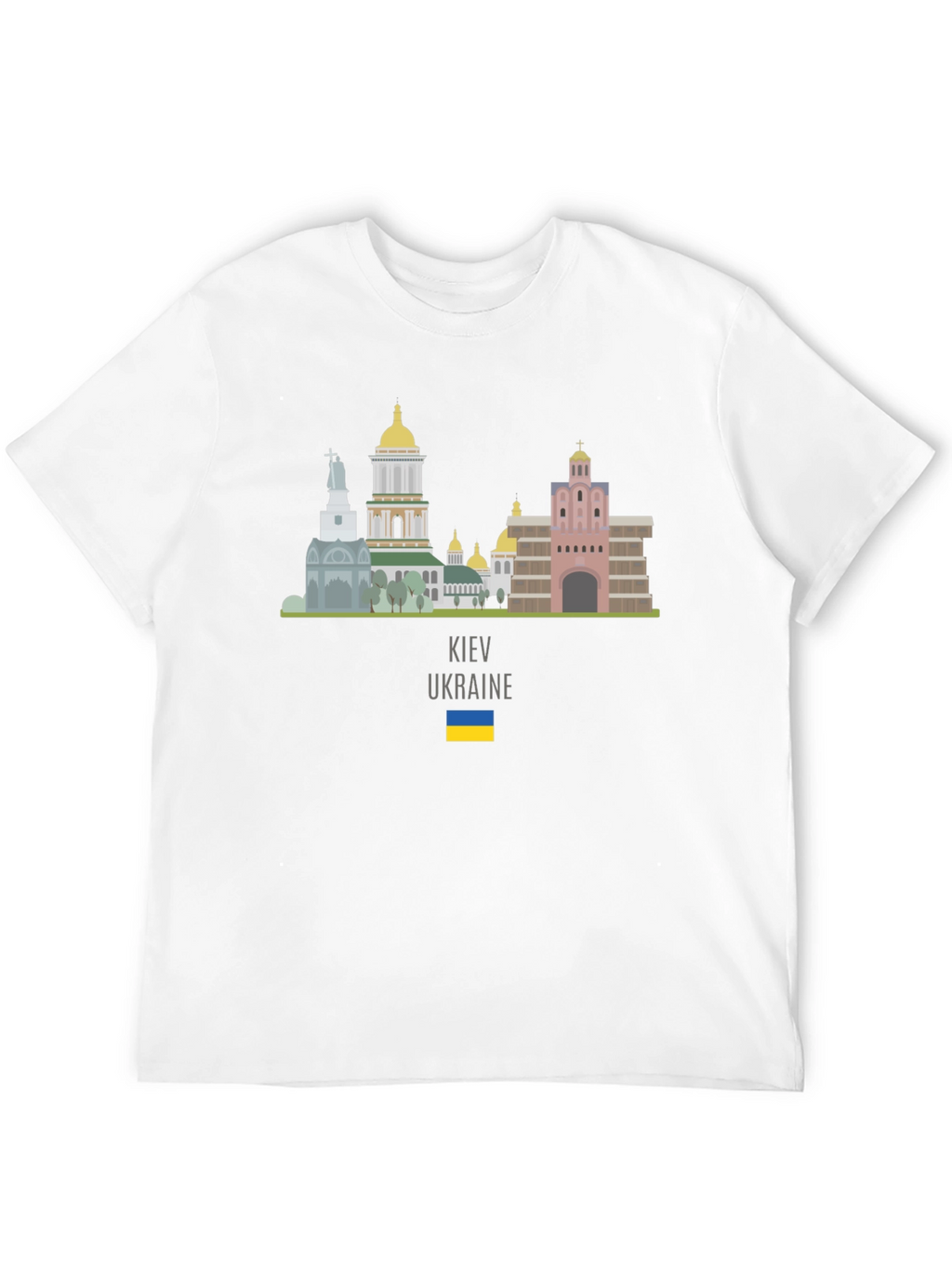 Kyiv Ukraine Skyline T-Shirt Black Crew Neck