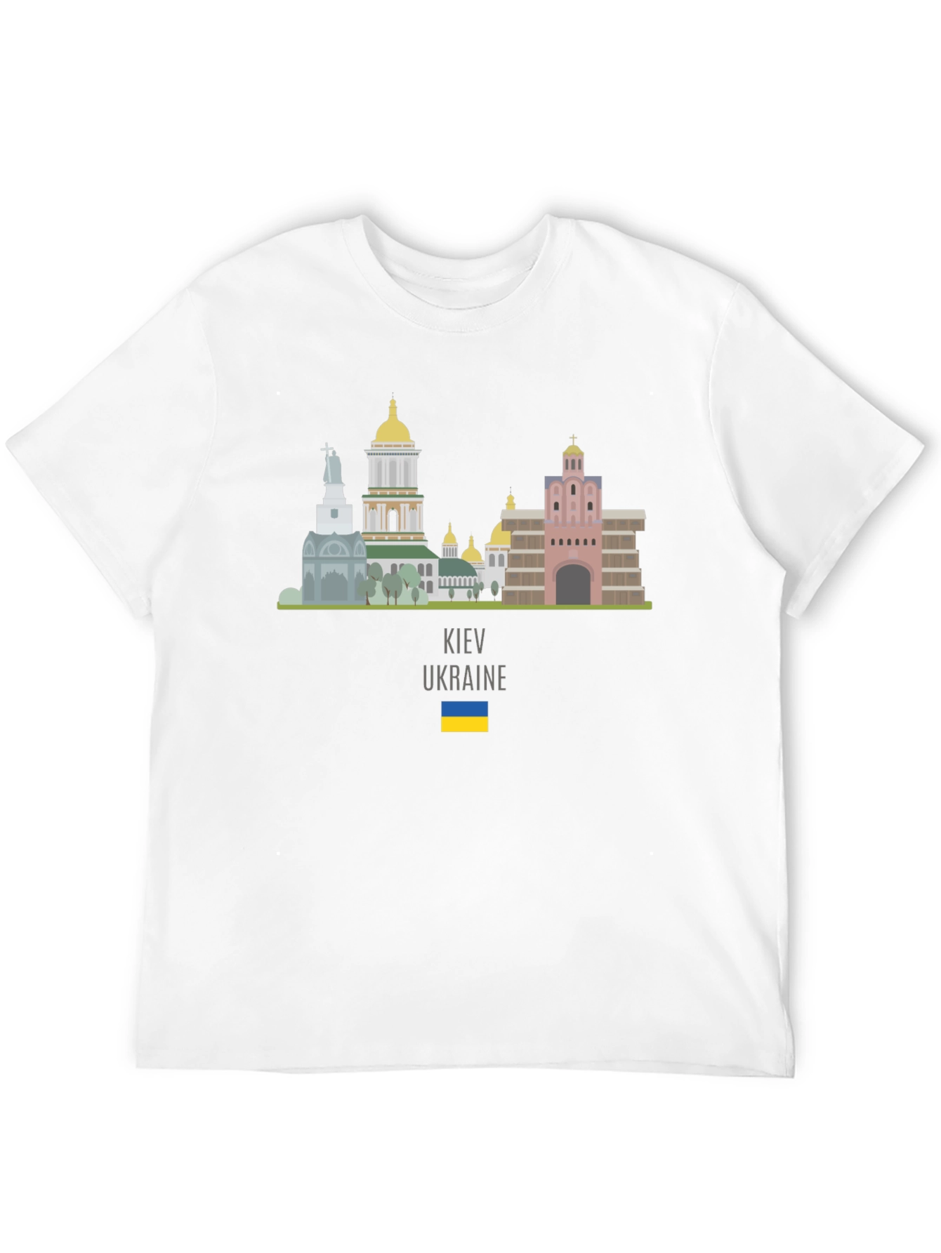 Kyiv Ukraine Skyline T-Shirt Black Crew Neck