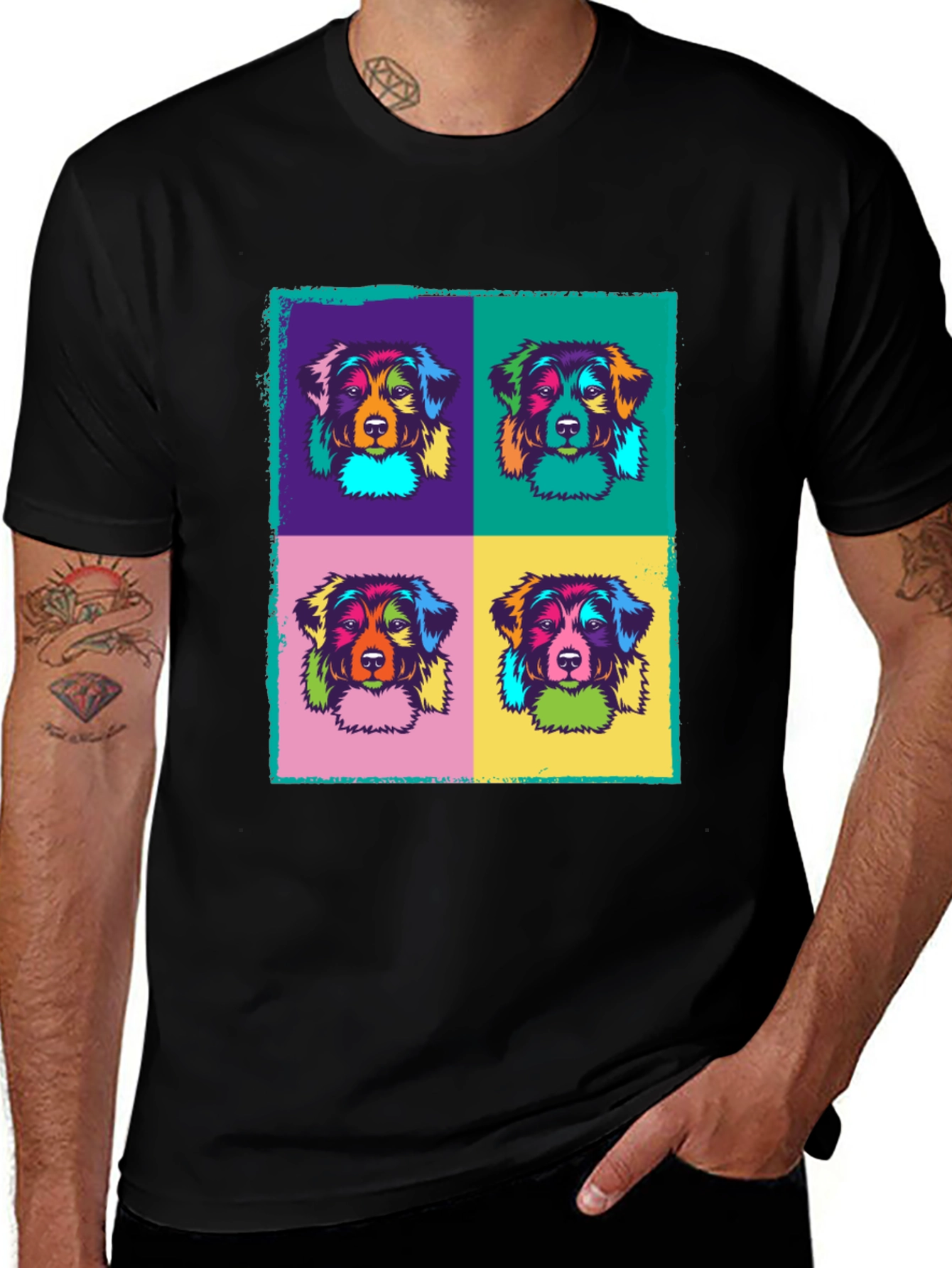 Pop Art Dog Graphic T-Shirt