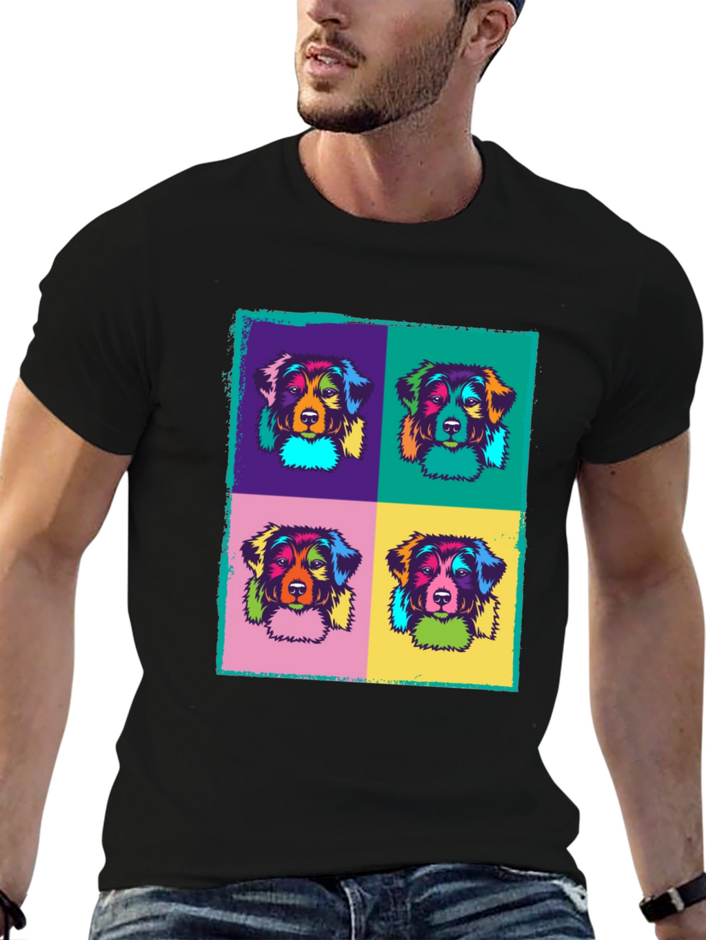 Pop Art Dog Graphic T-Shirt