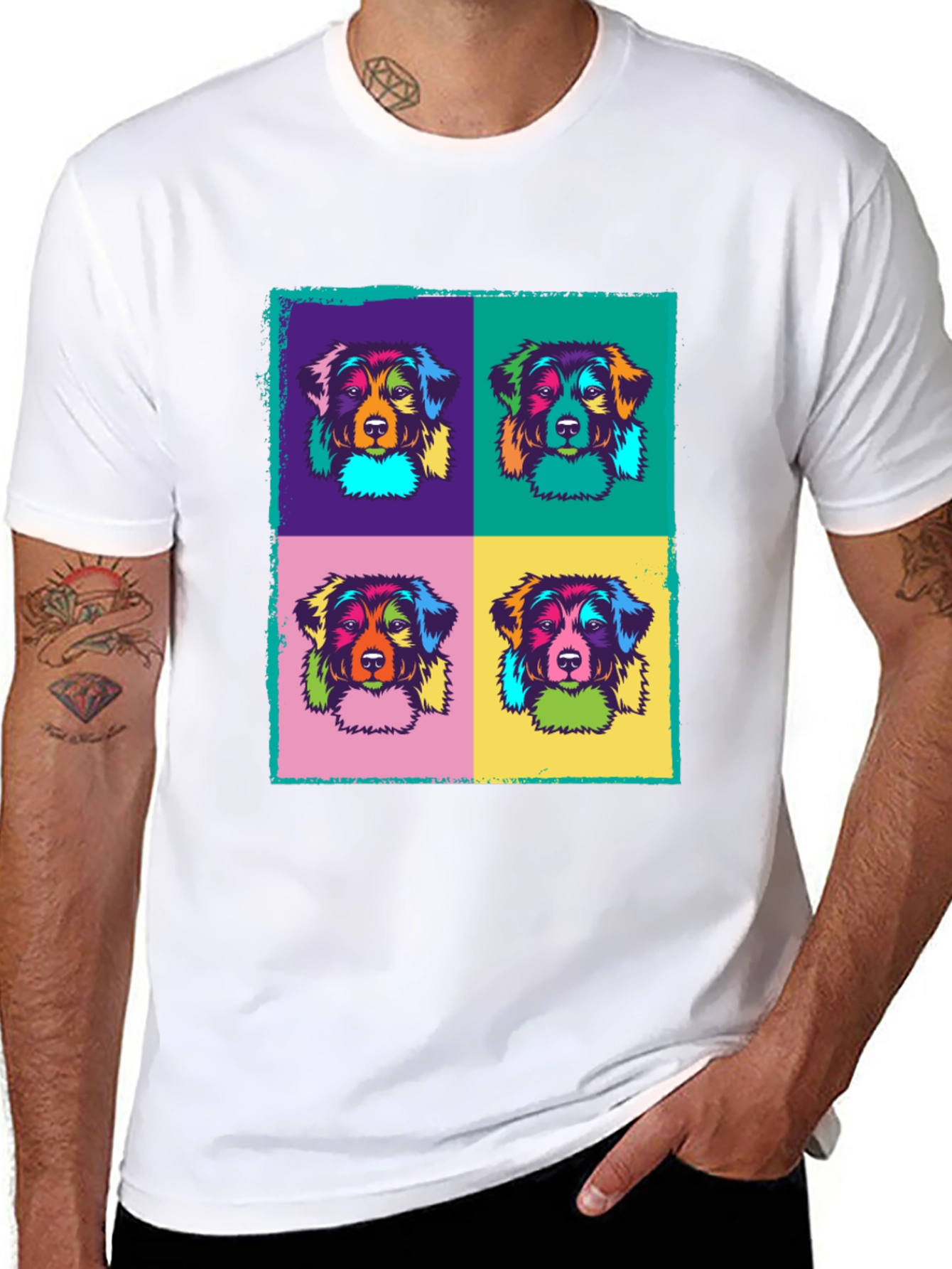 Pop Art Dog Graphic T-Shirt