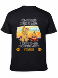 How to Avoid Stress Yorkie Camping T-Shirt