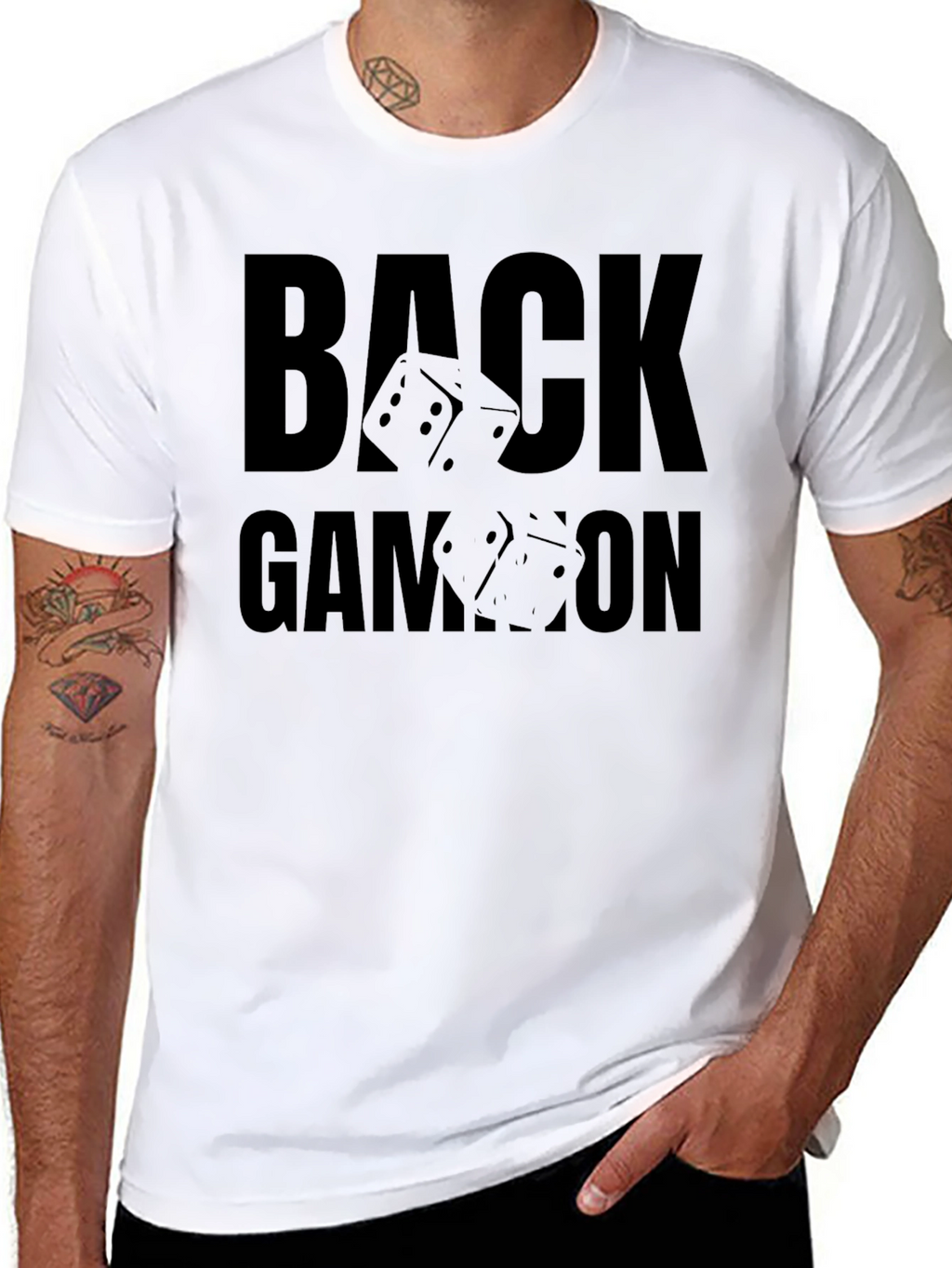 Backgammon Dice Graphic Black T-Shirt