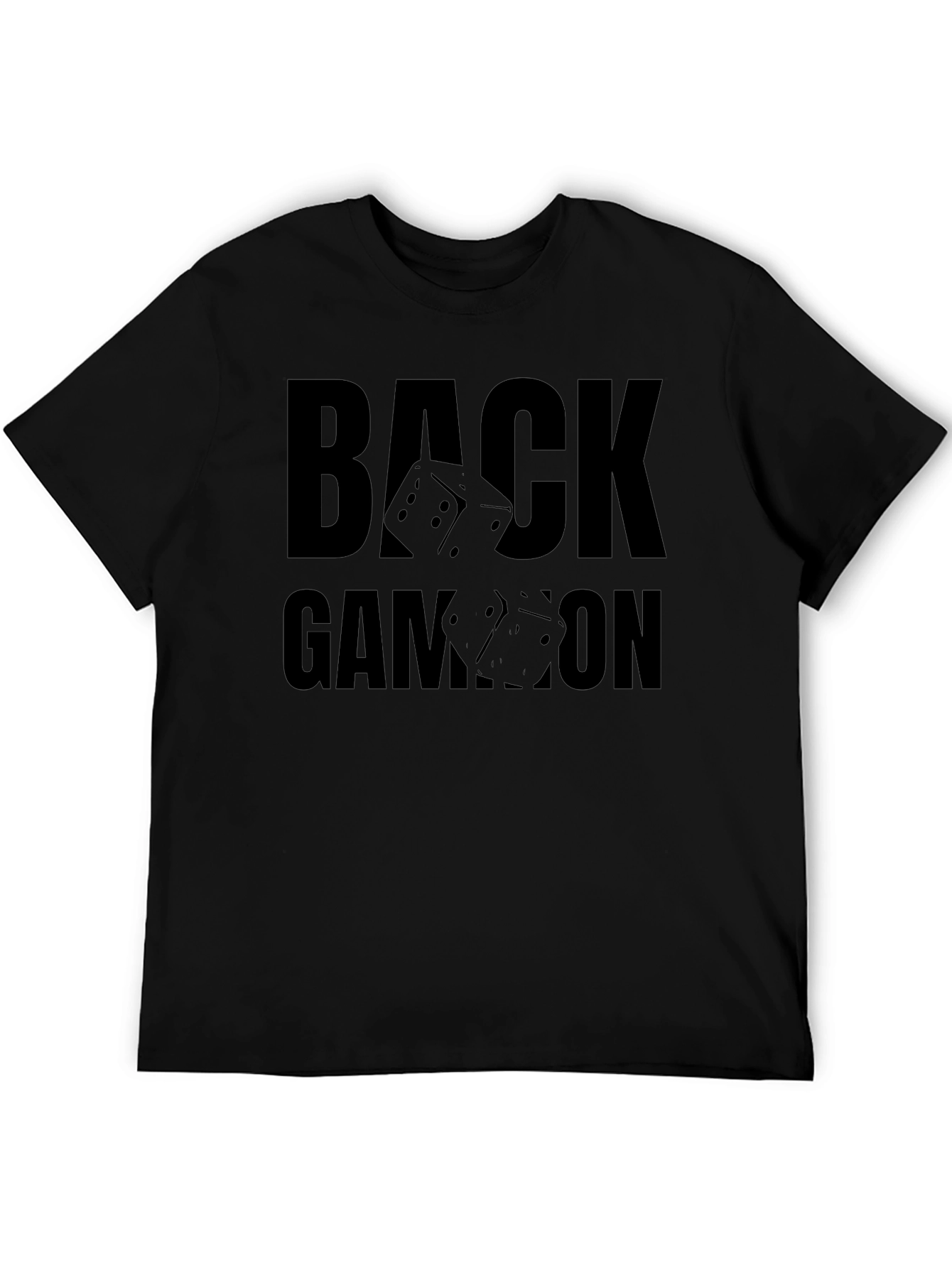 Backgammon Dice Graphic Black T-Shirt
