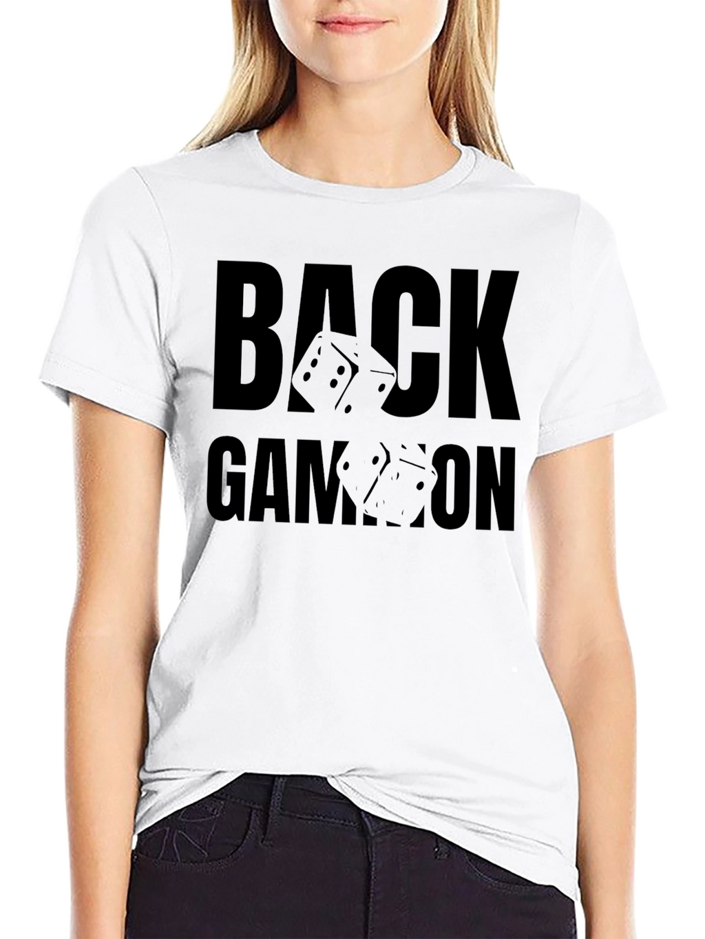 Backgammon Dice Graphic Black T-Shirt