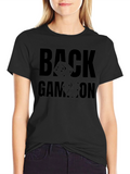 Backgammon Dice Graphic Black T-Shirt