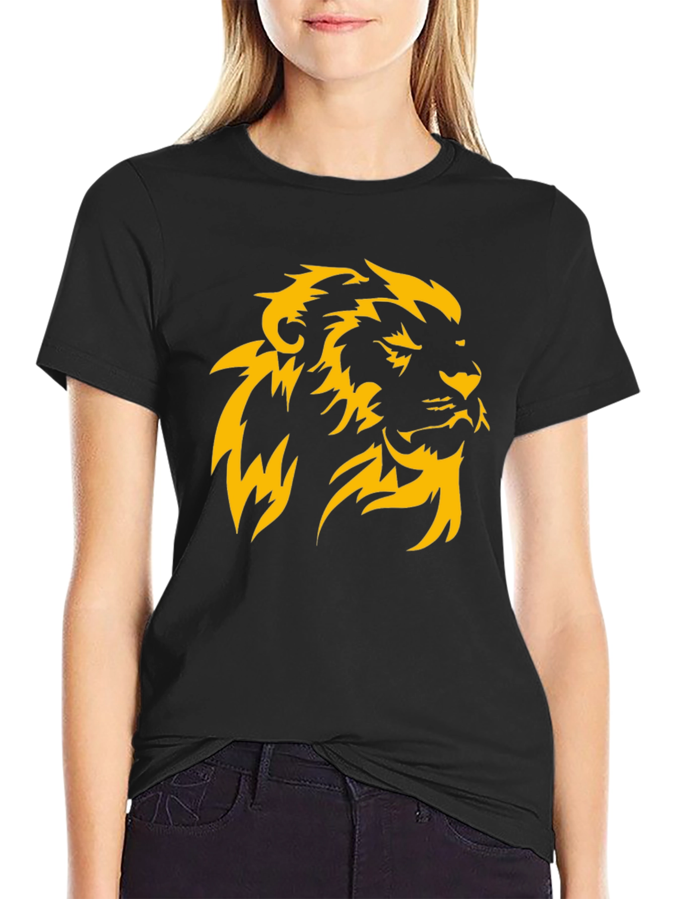 Lion Head Graphic Black T-Shirt