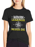 Backpacking Legends Never Die Black Graphic T-Shirt