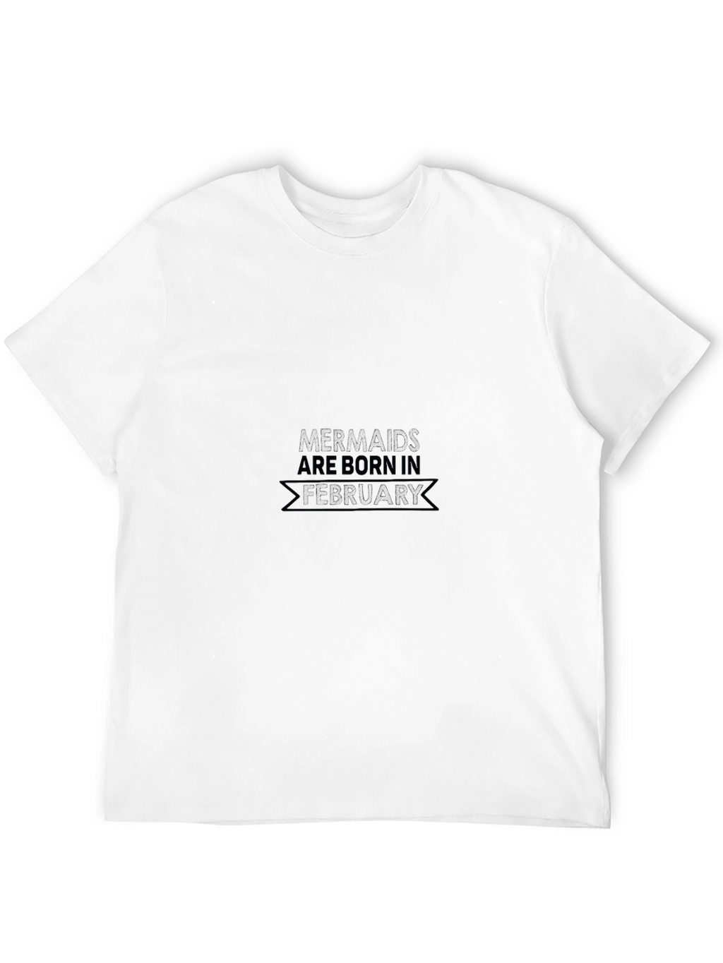 Mermaids Born in February Black T-Shirt