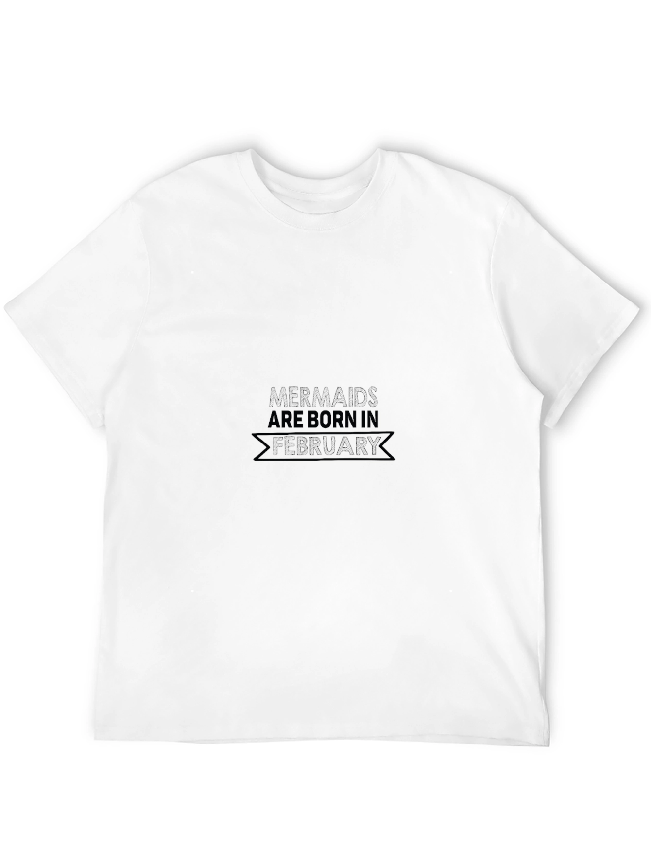 Mermaids Born in February Black T-Shirt