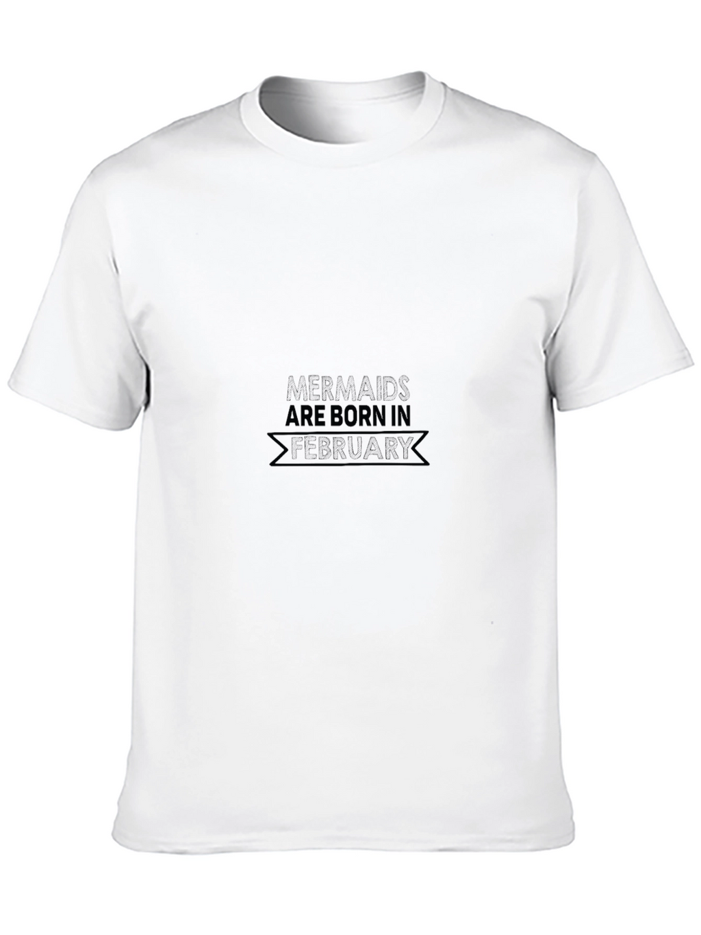 Mermaids Born in February Black T-Shirt