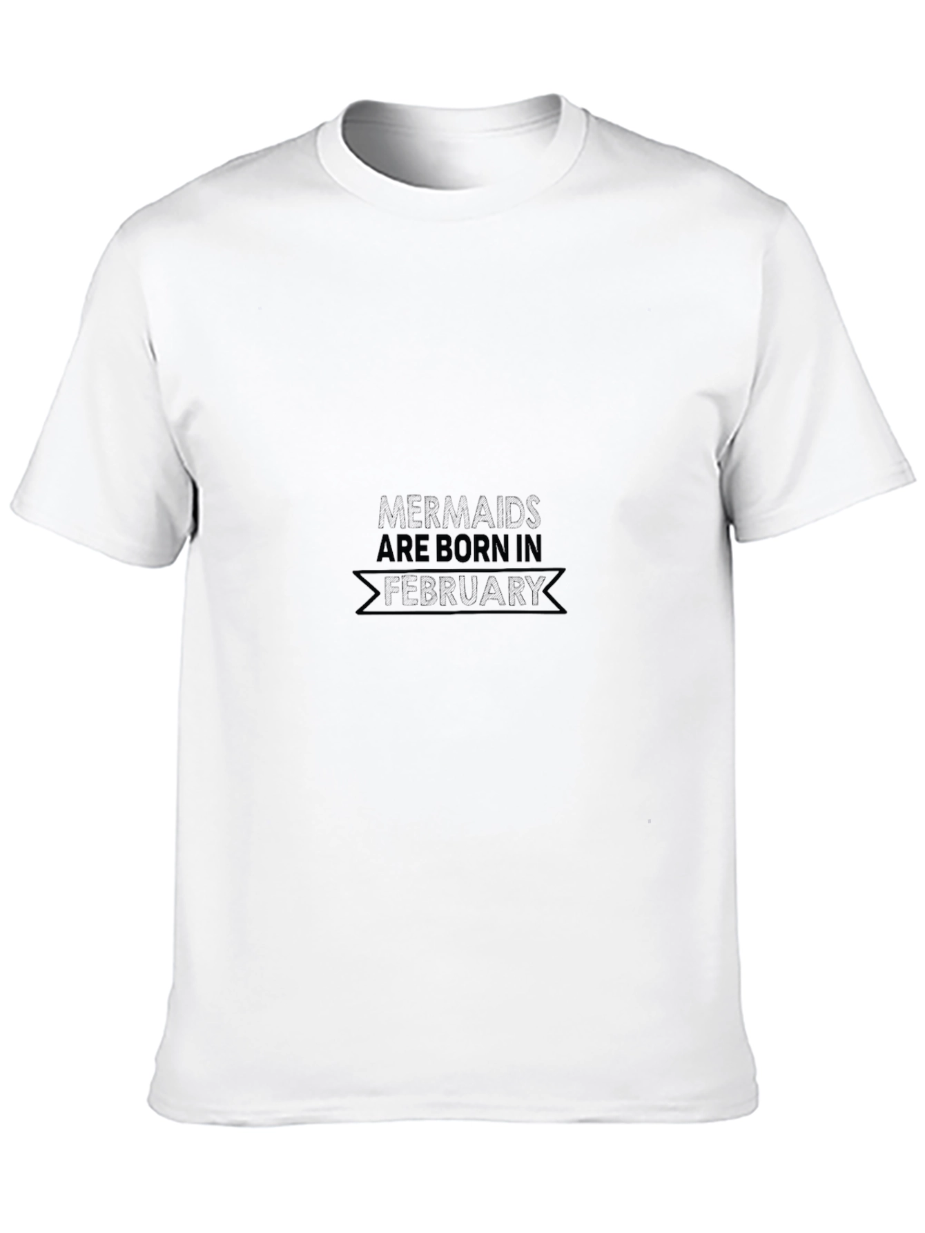 Mermaids Born in February Black T-Shirt