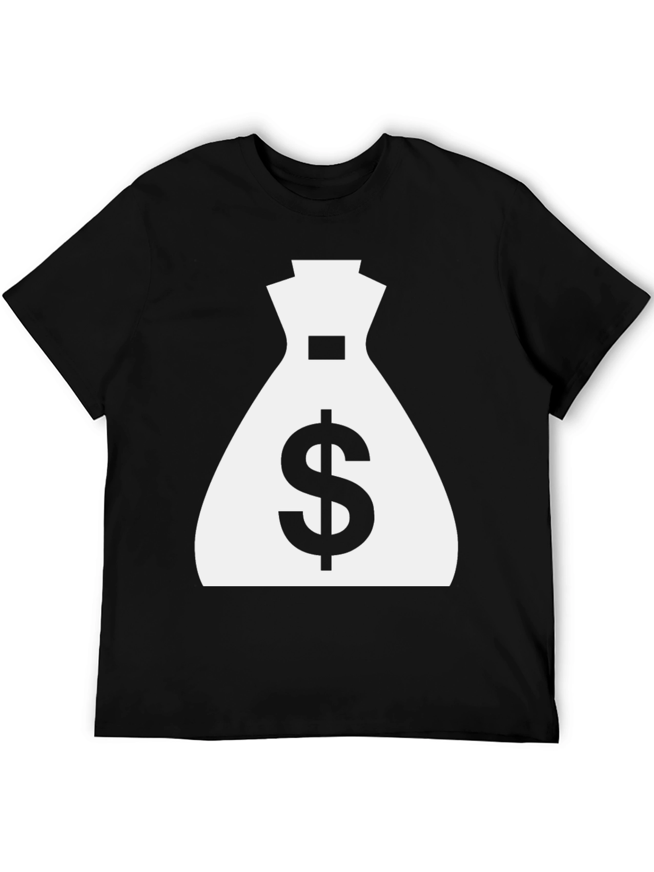 Money Bag Graphic Tee - Black Cotton Shirt