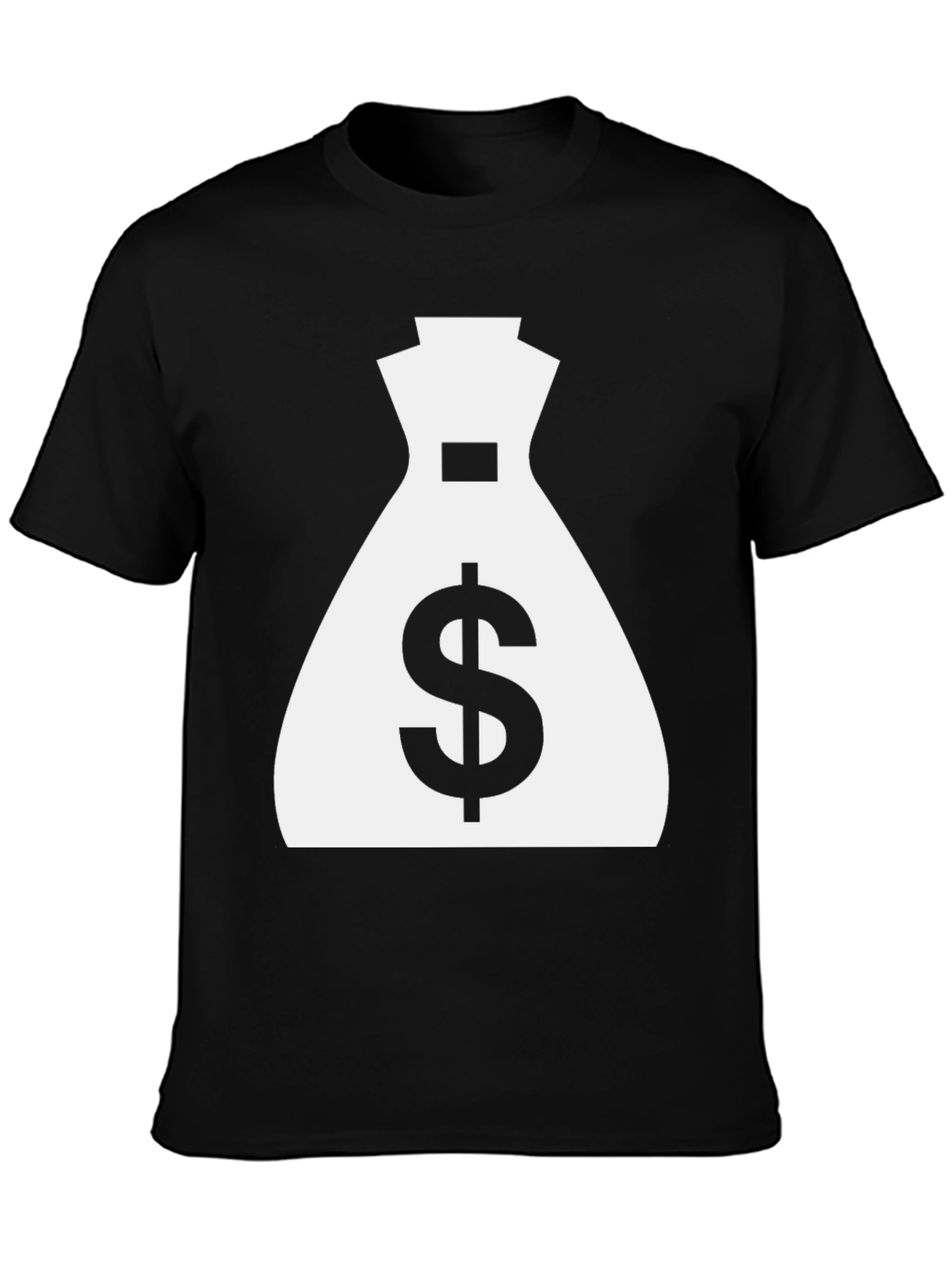 Money Bag Graphic Tee - Black Cotton Shirt