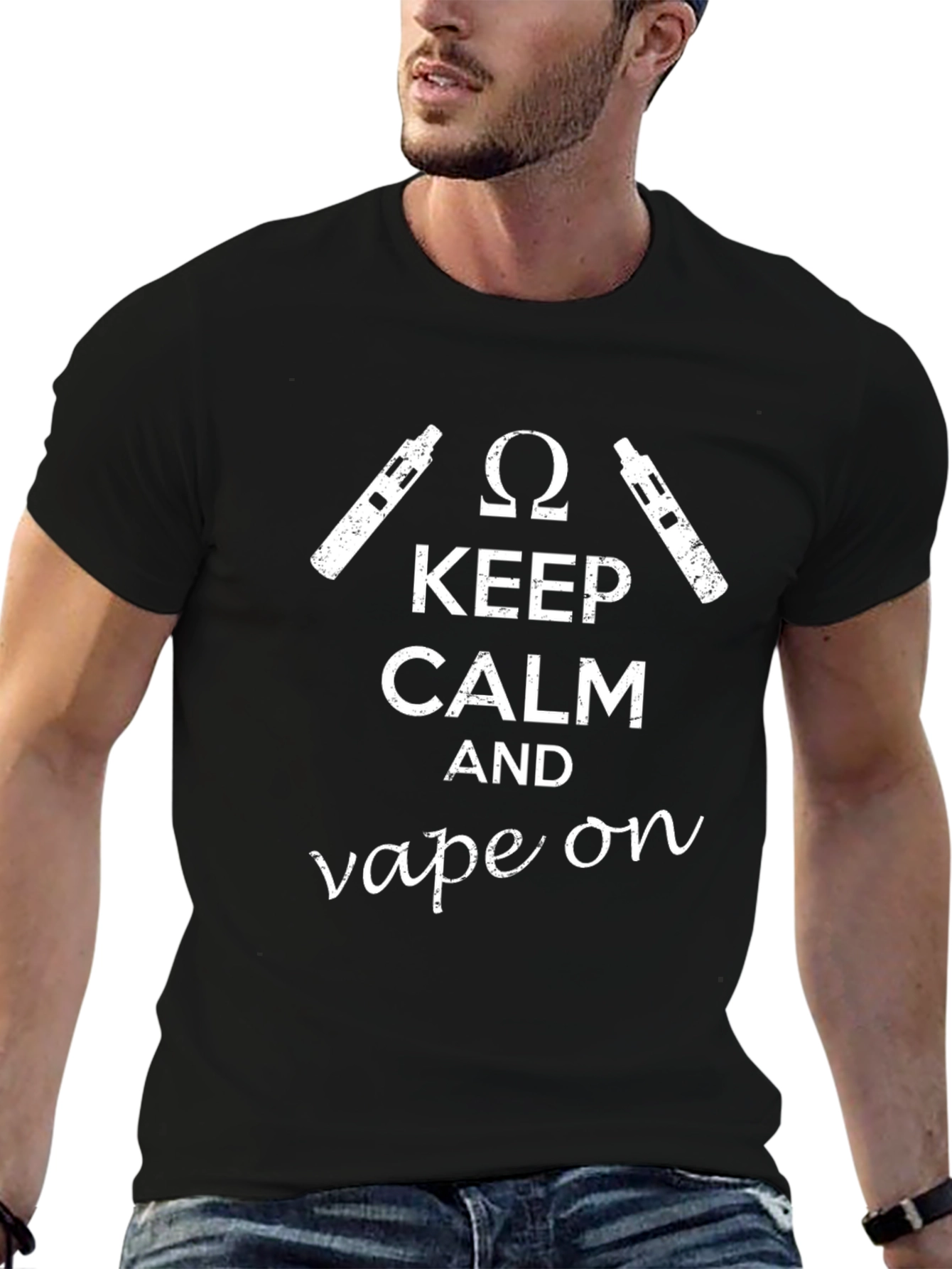 Keep Calm and Vape On Black T-Shirt