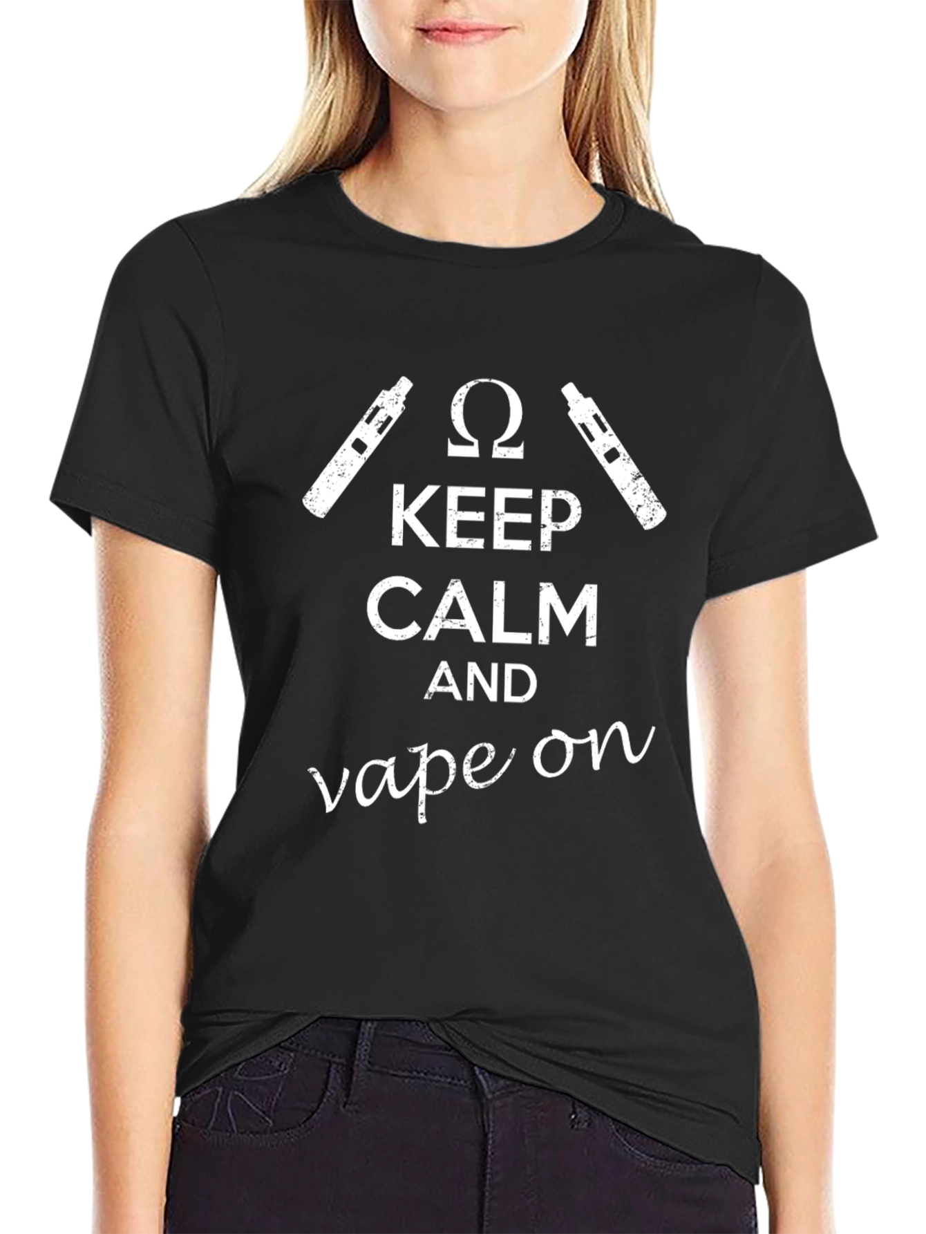 Keep Calm and Vape On Black T-Shirt