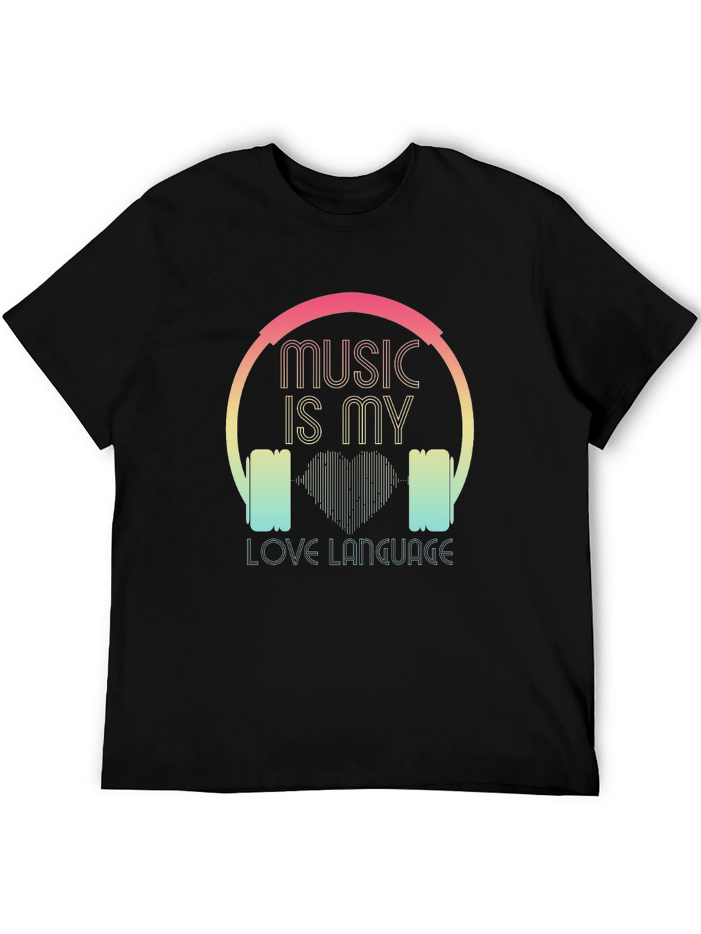 Music is My Love Language Black T-Shirt