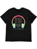 Music is My Love Language Black T-Shirt
