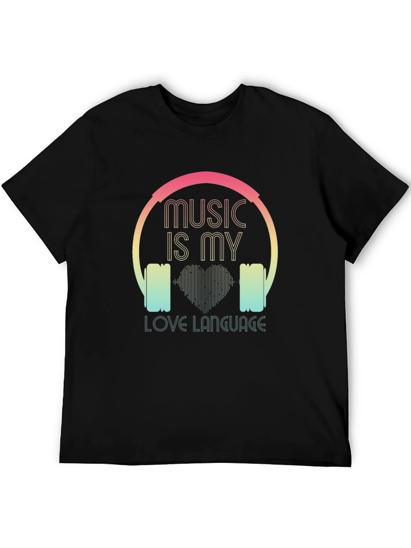 Music is My Love Language Black T-Shirt