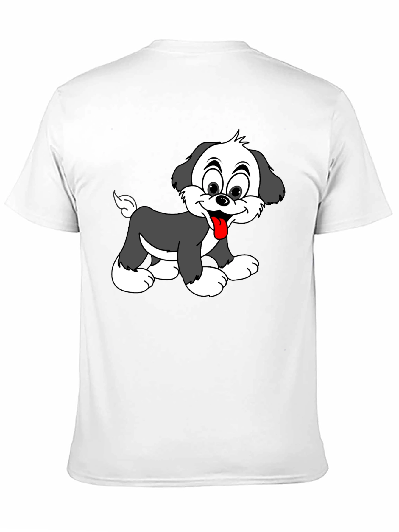 Cute Puppy Graphic Tee - Black Cotton Blend
