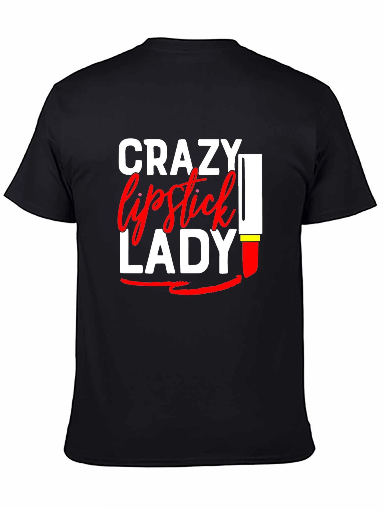 Crazy Lipstick Lady Graphic Tee - Womens Fun T-Shirt
