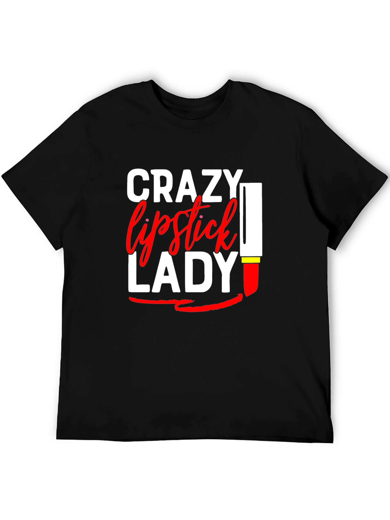 Crazy Lipstick Lady Graphic Tee - Womens Fun T-Shirt