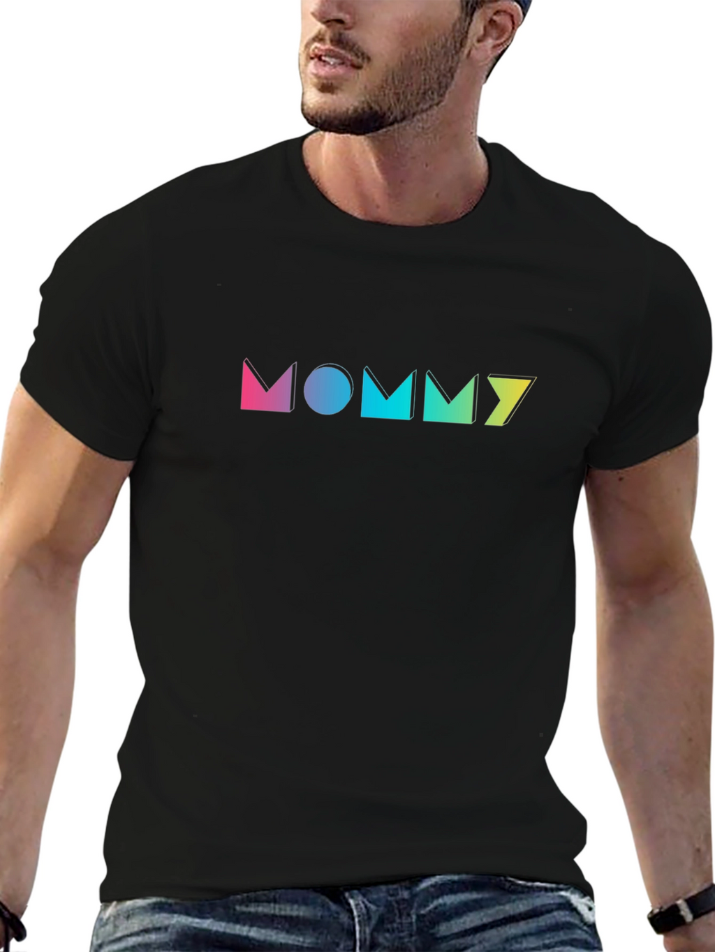 Trendy MOMMY Graphic Print Black T-Shirt