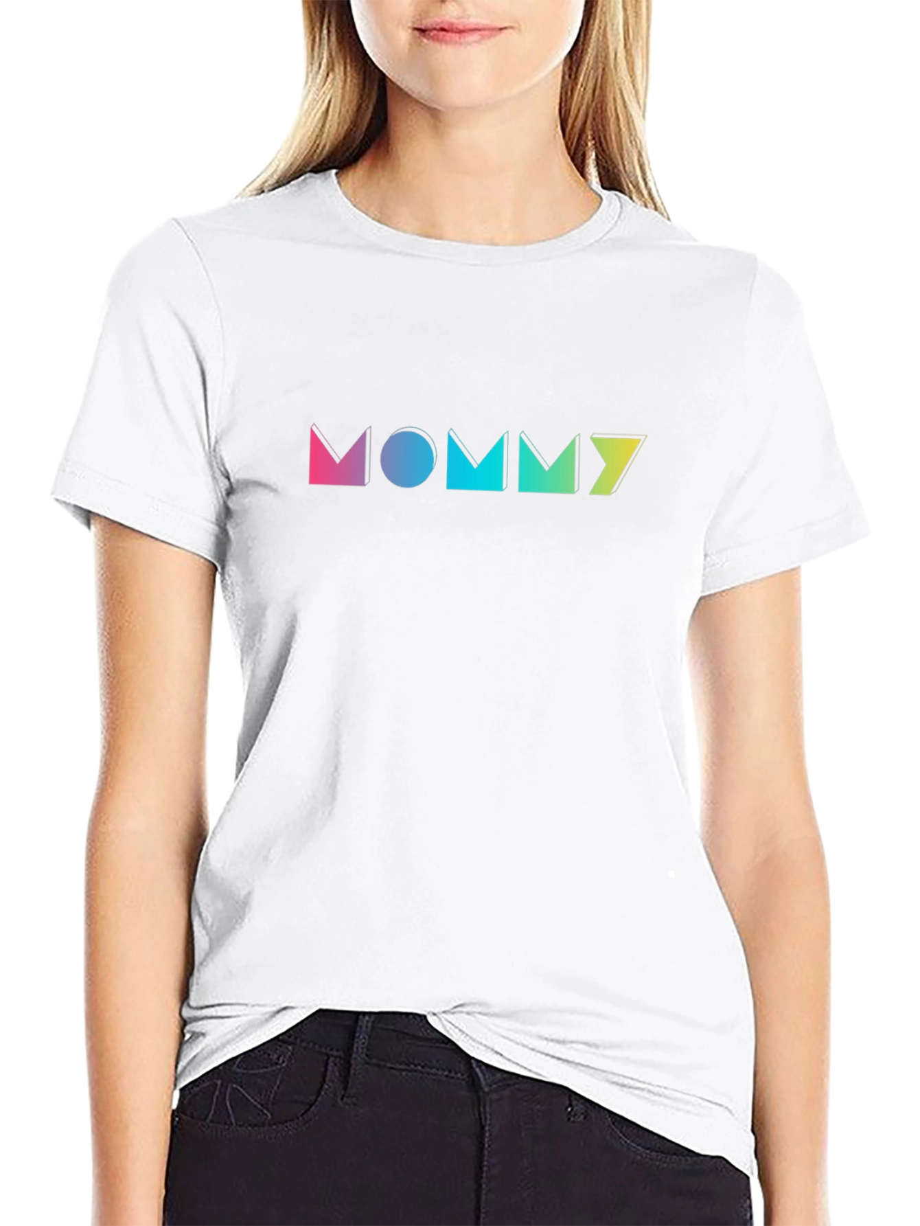 Trendy MOMMY Graphic Print Black T-Shirt