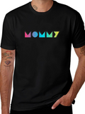 Trendy MOMMY Graphic Print Black T-Shirt