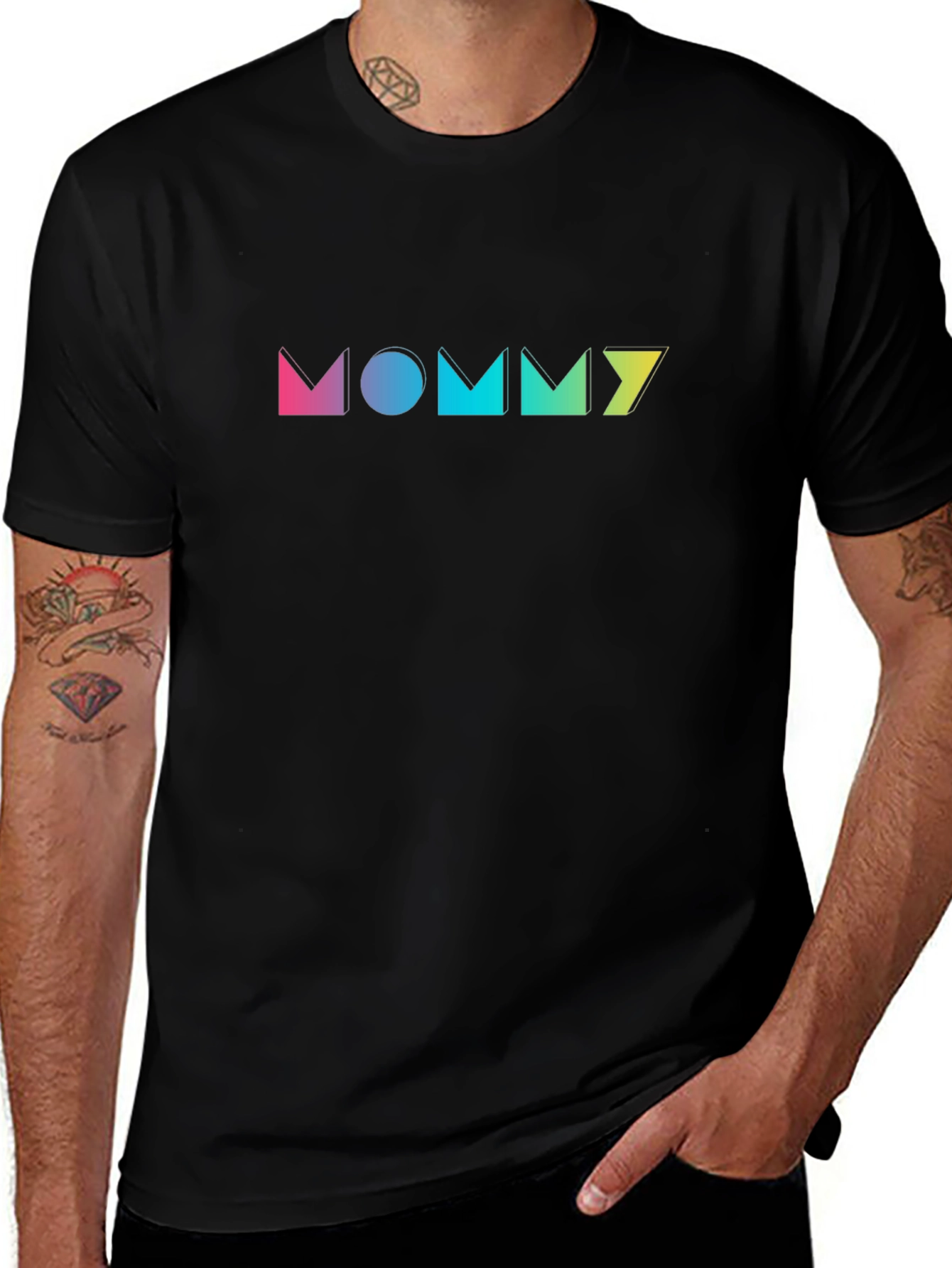Trendy MOMMY Graphic Print Black T-Shirt