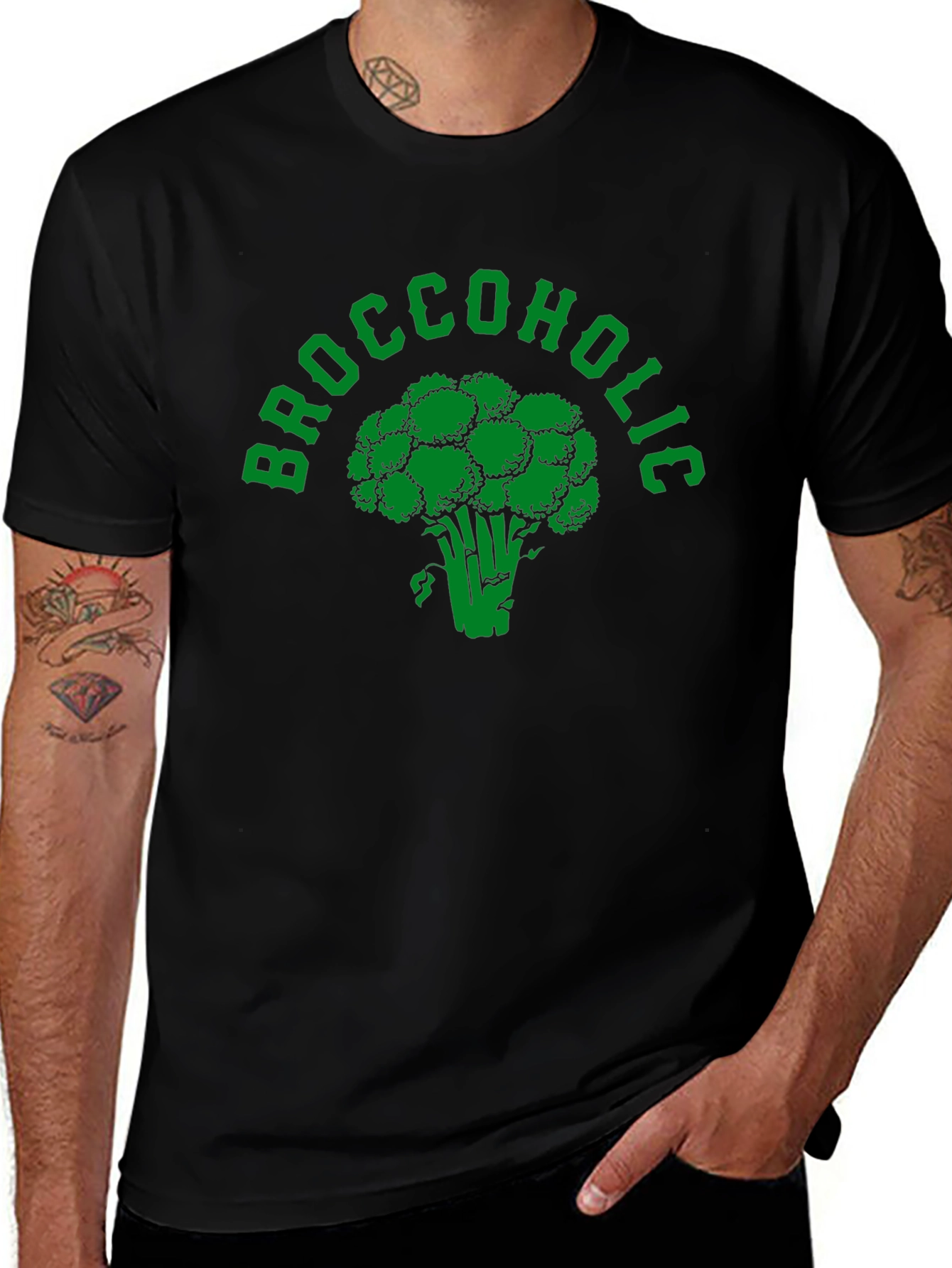 Broccoholic Graphic T-Shirt - Black