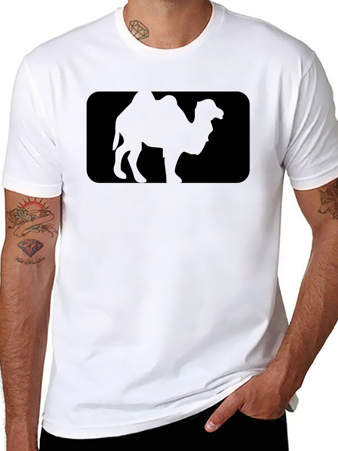 Camel Silhouette Graphic Tee - Soft Cotton Blend
