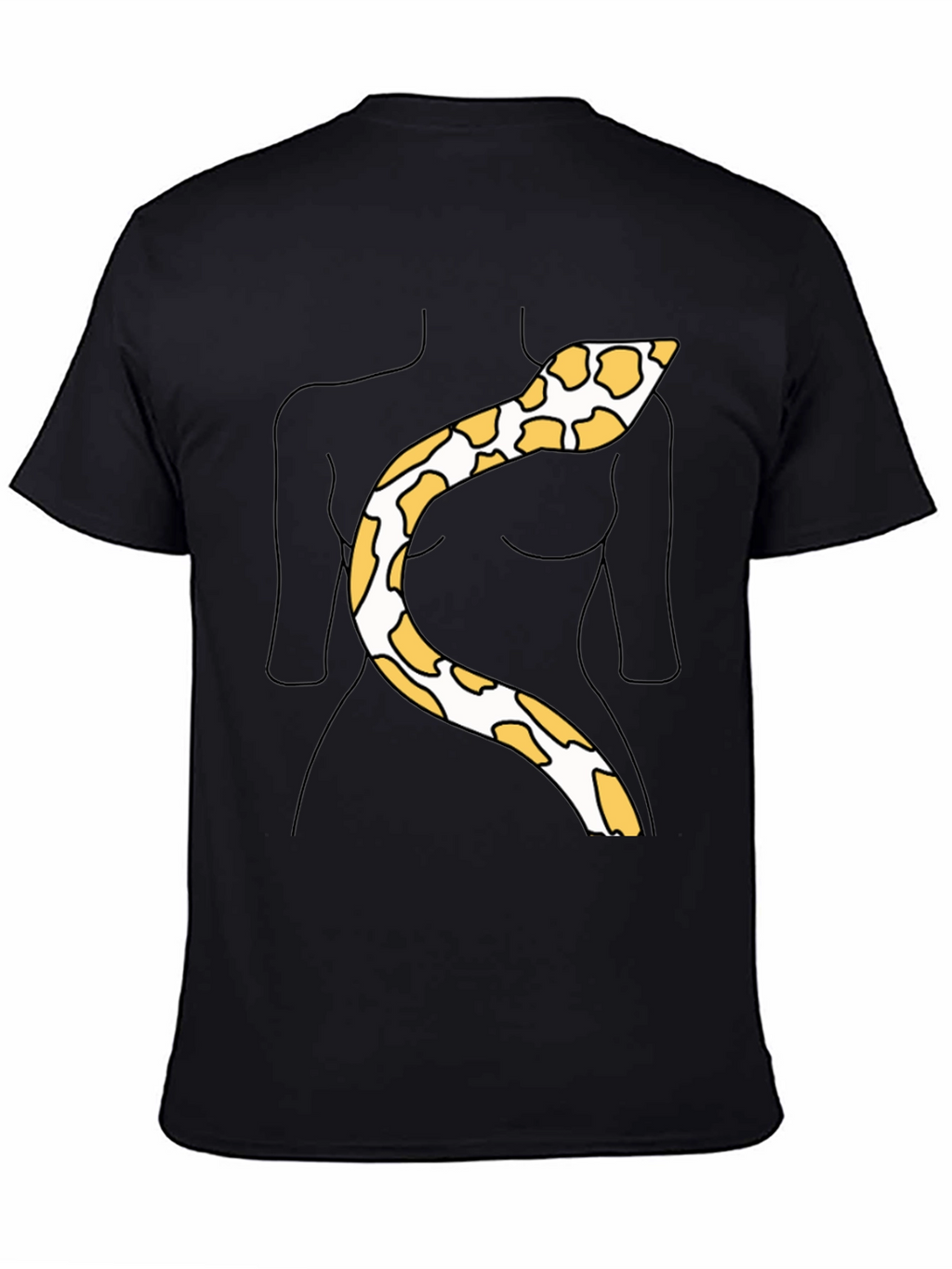 Snakeskin Print Tee - Funny Body Outline Top