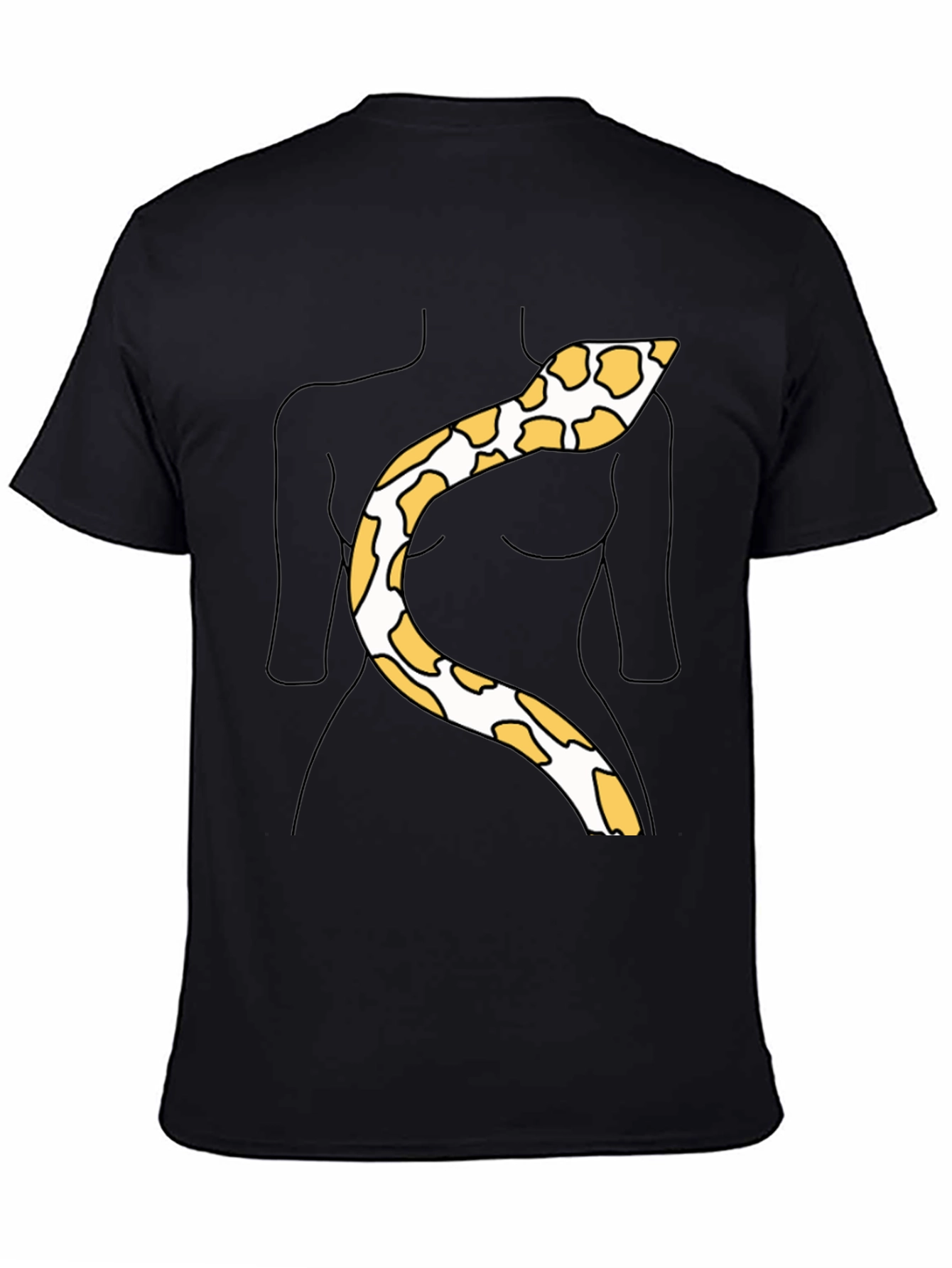 Snakeskin Print Tee - Funny Body Outline Top