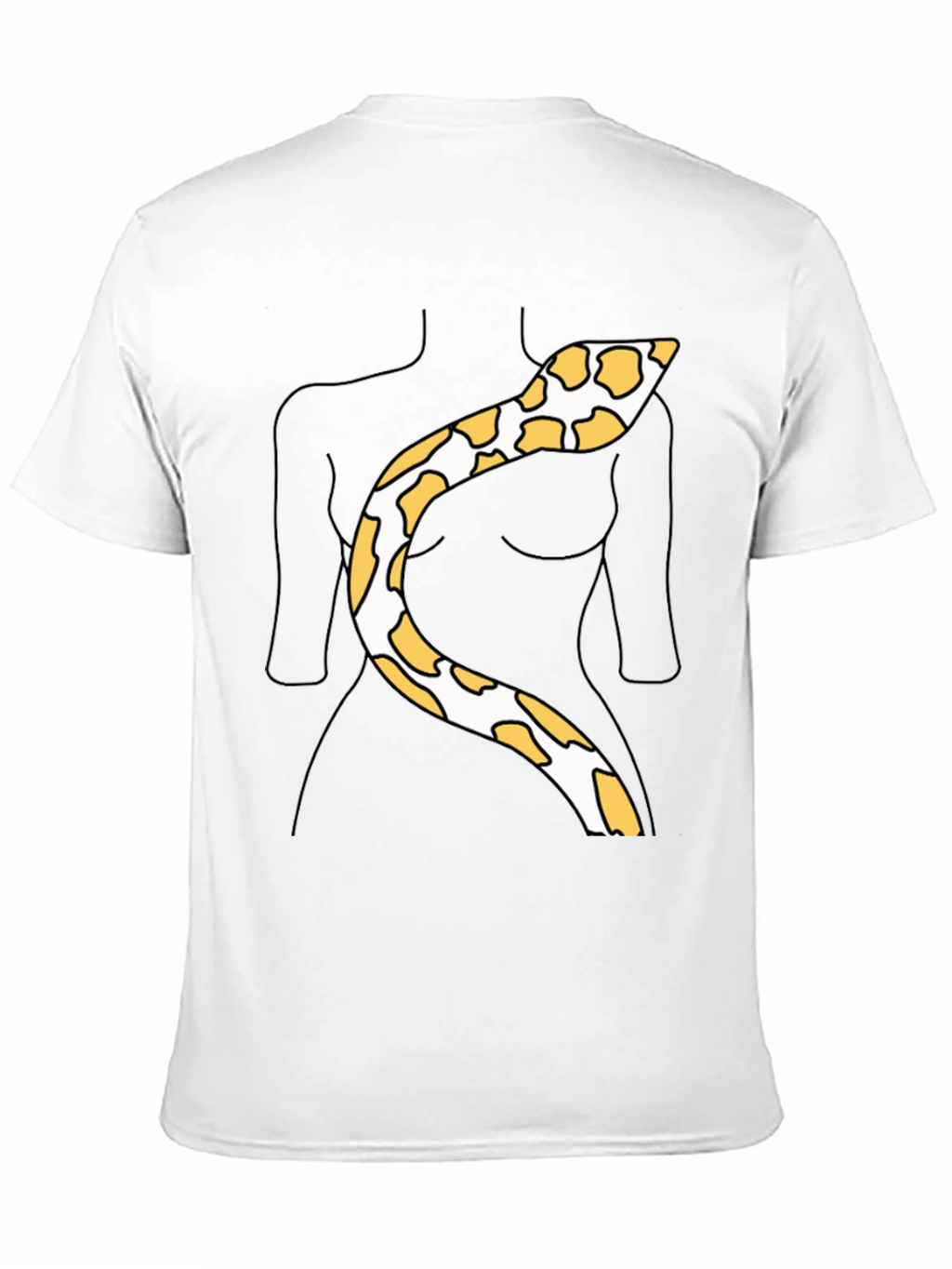 Snakeskin Print Tee - Funny Body Outline Top
